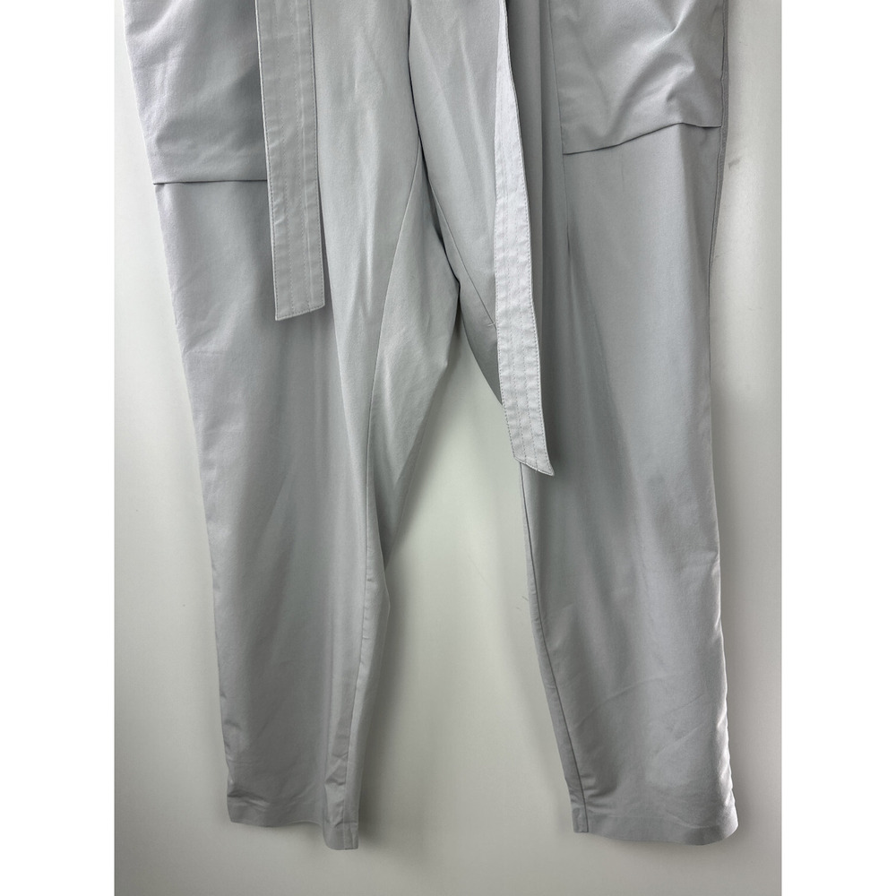 Athleta Skyline Pants Light Gray Tie Waist Athleisure Travel Lifestyle Size 12 - Picture 4 of 11